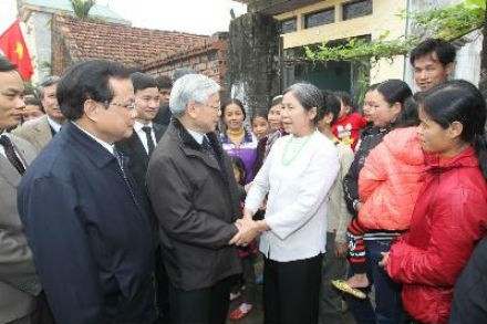 Tổng Bí thư Nguyễn Phú Trọng thăm huyện Thạch Thất, Hà Nội  - ảnh 1