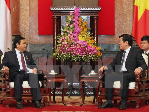 Chủ tịch nước Trương Tấn Sang tiếp lãnh đạo Quốc hội các nước - ảnh 1