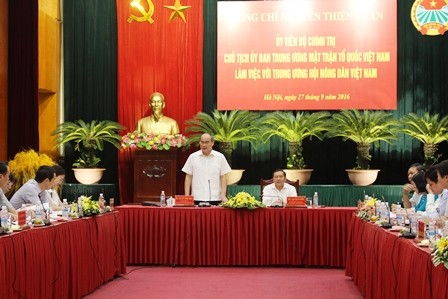 Chủ tịch Ủy ban TƯ Mặt trận Tổ quốc Việt Nam làm việc với Hội Nông dân Việt Nam - ảnh 1