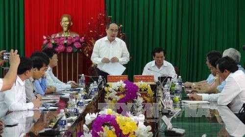 Chủ tịch Ủy ban Trung ương MTTQ Việt Nam Nguyễn Thiện Nhân làm việc tại tỉnh Trà Vinh - ảnh 1