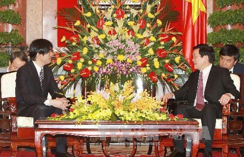 ประธานประเทศเวียดนามTrương Tấn Sangให้การต้อนรับมกุฎราชกุมารญี่ปุ่น - ảnh 1