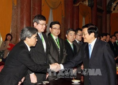ประธานประเทศให้การต้อนรับประธานพันธมิตรสส.มิตรภาพญี่ปุ่น เวียดนาม - ảnh 1