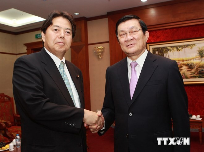 ท่านเจืองเติ๊นซางประธานประเทศเวียดนามให้การต้อนรับท่านฮาซาชิ โยชิมาสะ รัฐมนตรีกระทรวงเกษตร ป่าไม้และ - ảnh 1