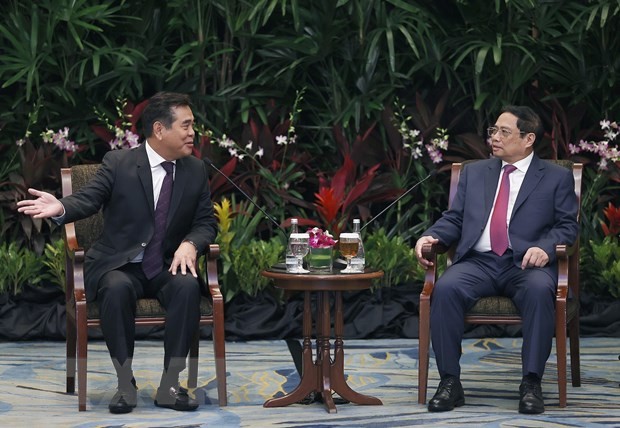 Премьер-министр Фам Минь Тинь  принял ведущих бизнесменов Сингапура - ảnh 1