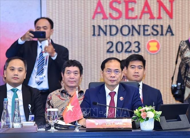 Министр иностранных дел Буй Тхань Шон участвовал в заседаниях между АСЕАН и партнерами - ảnh 1