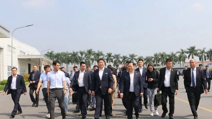 Президент Монголии посетил промышленную зону Лыонгшон в провинции Хоабинь  - ảnh 1