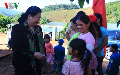 Phó Chủ tịch Thường trực Quốc hội Tòng Thị Phóng tặng quà và nhà tình nghĩa cho các gia đình  - ảnh 1