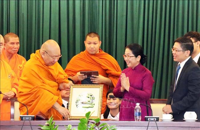  Lãnh đạo Thành phố Hồ Chí Minh tiếp đoàn đại biểu Phật giáo Thái Lan         - ảnh 1