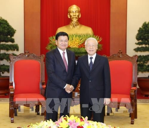 Tổng Bí thư Nguyễn Phú Trọng tiếp Thủ tướng Lào Thongloun Sisoulith - ảnh 1