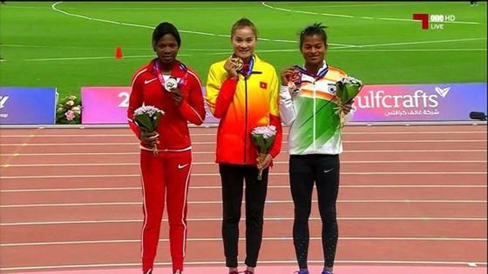 Vận động viên Quách Thị Lan đoạt Huy chương vàng 400m rào châu Á - ảnh 1