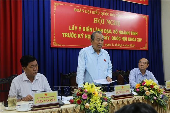 Phó Thủ tướng Thường trực Chính phủ Trương Hòa Bình tiếp xúc cử tri tỉnh Long An  - ảnh 1