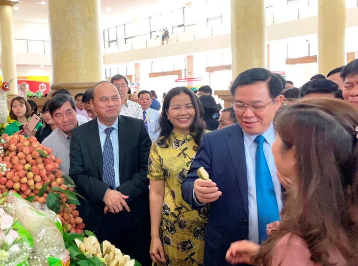 Phó thủ tướng Vương Đình Huệ dự Diễn đàn sản xuất, tiêu thụ vải thiều Bắc Giang - ảnh 1