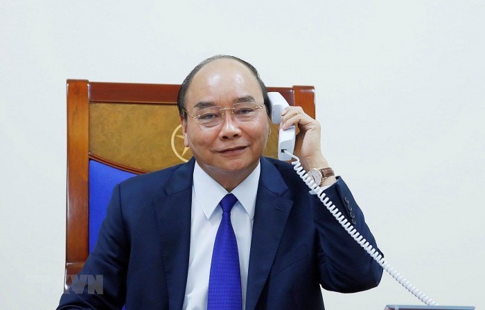Thủ tướng chính phủ Nguyễn Xuân Phúc điện đàm với Tổng thống Hoa Kỳ Donald Trump - ảnh 1