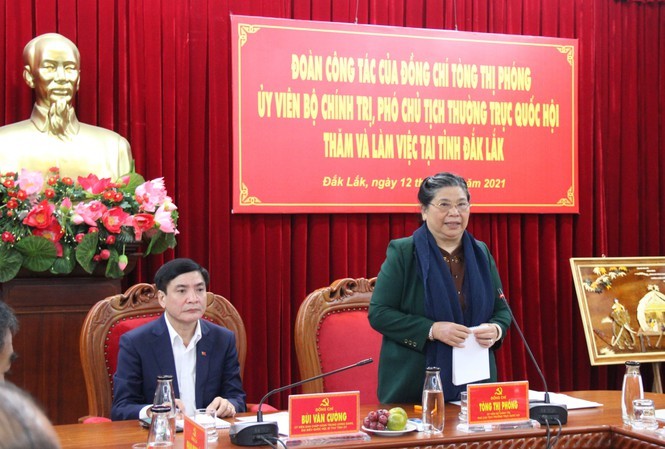 Phó Chủ tịch Thường trực Quốc hội Tòng Thị Phóng làm việc tại tỉnh Đăk Lăk - ảnh 1