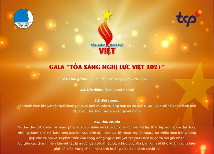 Tỏa sáng nghị lực Việt năm 2021: Tôn vinh 50 gương Thanh niên khuyết tật tiêu biểu - ảnh 1