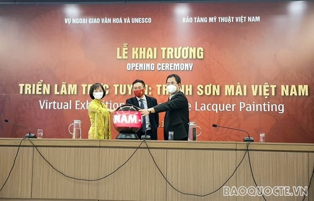 Bộ Ngoại giao khai trương Triển lãm trực tuyến giới thiệu các tuyệt tác tranh sơn mài Việt Nam - ảnh 1
