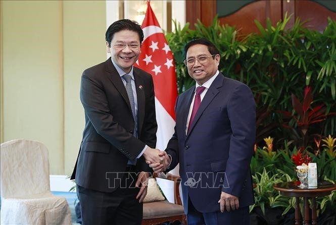 Thủ tướng Phạm Minh Chính tiếp một số lãnh đạo và tập đoàn Singapore - ảnh 1