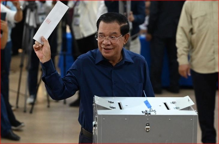 Lãnh đạo Việt Nam chúc mừng Campuchia tổ chức thành công cuộc bầu cử Quốc hội khóa VII - ảnh 1