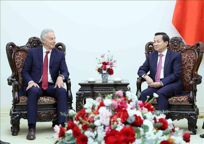 Phó Thủ tướng Lê Minh Khái tiếp cựu Thủ tướng Anh, Chủ tịch Viện TBI - ảnh 1