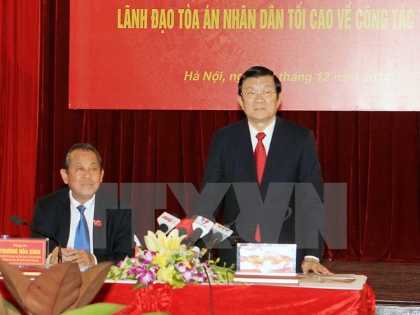 Президент СРВ Чыонг Тан Шанг: необходимо повысить качество судебных кадров  - ảnh 1