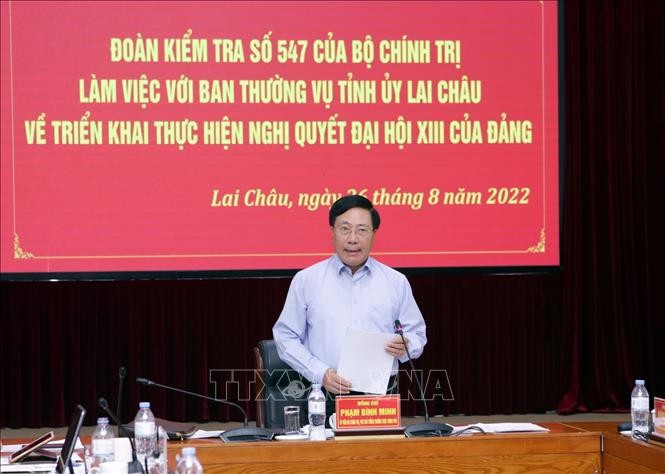 Постоянный вице-премьер Фам Бинь Минь посетил провинцию Лайтяу с рабочим визитом - ảnh 1