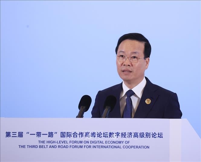 Президент Во Ван Тхыонг предложил сотрудничество по развитию цифровой экономики на основе трёх опор: цифровые институты, цифровая инфраструктура и цифровые людские ресурсы  - ảnh 1