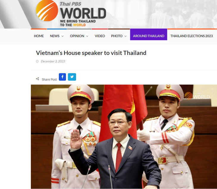 Таиландские СМИ активно освещают предстоящий визит председателя Нацсобрания Вьетнама Выонг Динь Хюэ  - ảnh 1