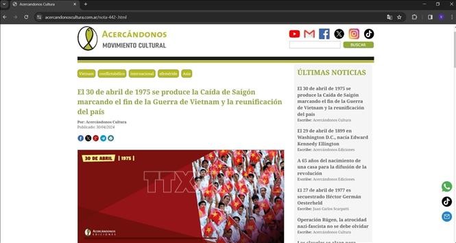 Аргентинские СМИ активно освещают День победы 30 апреля  - ảnh 1