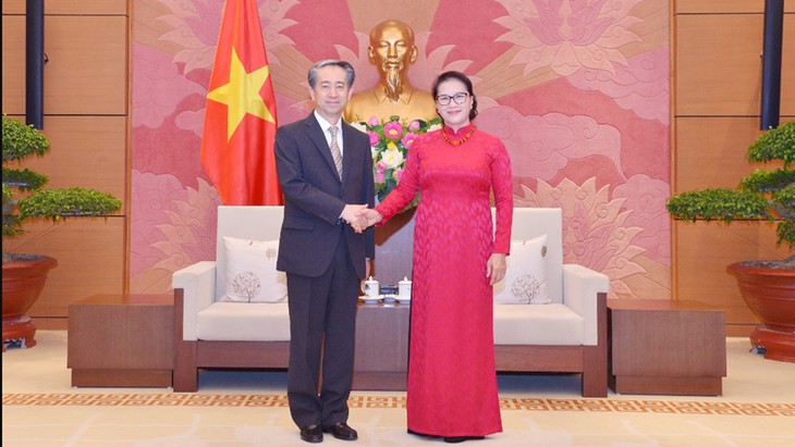 越南国会主席阮氏金银会见中国驻越大使熊波 - ảnh 1
