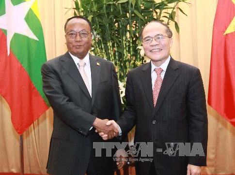 Lãnh đạo Đảng và Nhà nước tiếp, hội đàm với Chủ tịch thượng viện Myanmar - ảnh 1