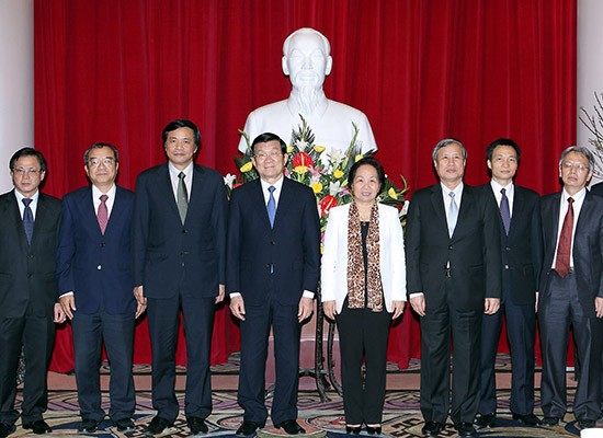 Chủ tịch nước Trương Tấn Sang làm việc với lãnh đạo cơ quan trung ương - ảnh 1