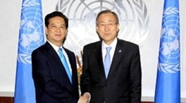 Thủ tướng Nguyễn Tấn Dũng hội kiến với Tổng thư ký Liên hợp quốc - ảnh 1
