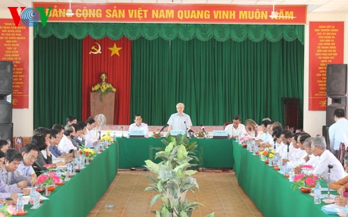 Tổng Bí thư Nguyễn Phú Trọng thăm, làm việc tại huyện Mỹ Xuyên, tỉnh Sóc Trăng - ảnh 1