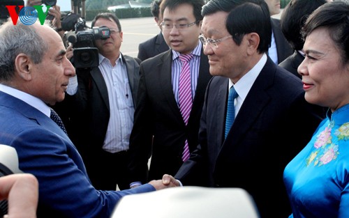 Chủ tịch nước Trương Tấn Sang bắt đầu thăm chính thức Azerbaijan  - ảnh 1
