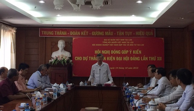 Kiều bào tại Lào đóng góp cho dự thảo văn kiện Đại hội Đảng XII - ảnh 1