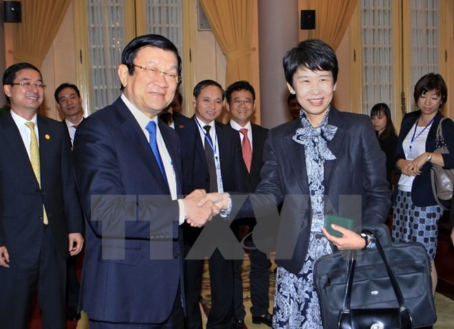 Chủ tịch nước Trương Tấn Sang tiếp Đoàn doanh nghiệp Nhật Bản  - ảnh 1