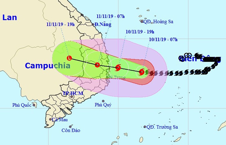 Đêm mùng 10, rạng sáng 11/11, bão số 6 có tên quốc tế là Nakri sẽ vào khu vực đất liền Việt Nam - ảnh 1