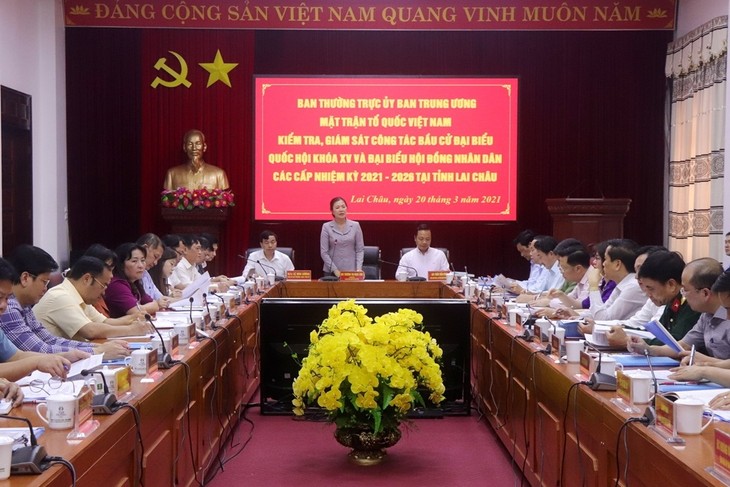 Ủy ban Trung ương Mặt trận Tổ quốc Việt Nam kiểm tra công tác bầu cử đại biểu Quốc hội ở tỉnh Lai Châu - ảnh 1