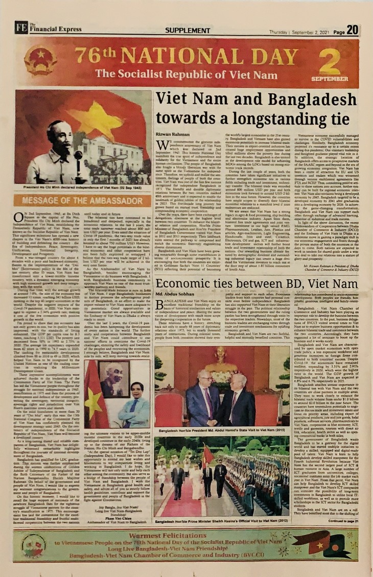 Những hoạt động mừng Quốc khánh Việt Nam tại Bangladesh - ảnh 2