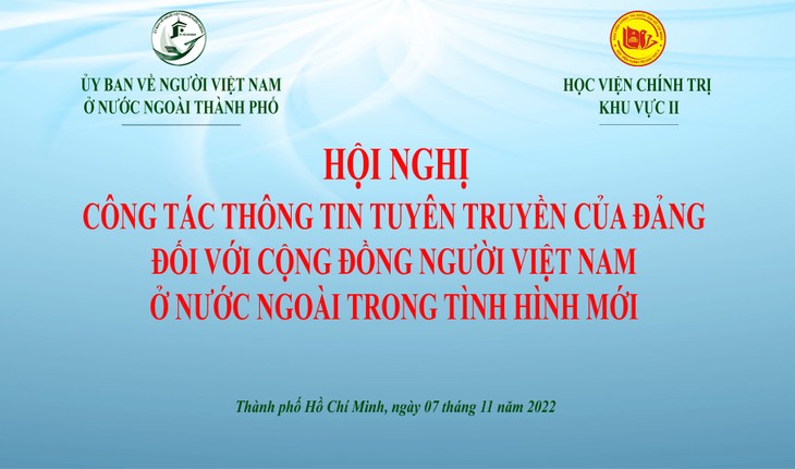Hội nghị “Công tác thông tin tuyên truyền của Đảng đối với cộng đồng người Việt Nam ở nước ngoài trong tình hình mới“ - ảnh 1