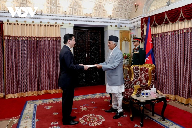Đại sứ Nguyễn Thanh Hải trình Thư ủy nhiệm lên Tổng thống Nepal - ảnh 1