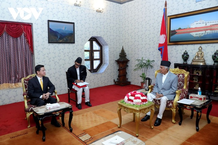 Đại sứ Nguyễn Thanh Hải trình Thư ủy nhiệm lên Tổng thống Nepal - ảnh 2