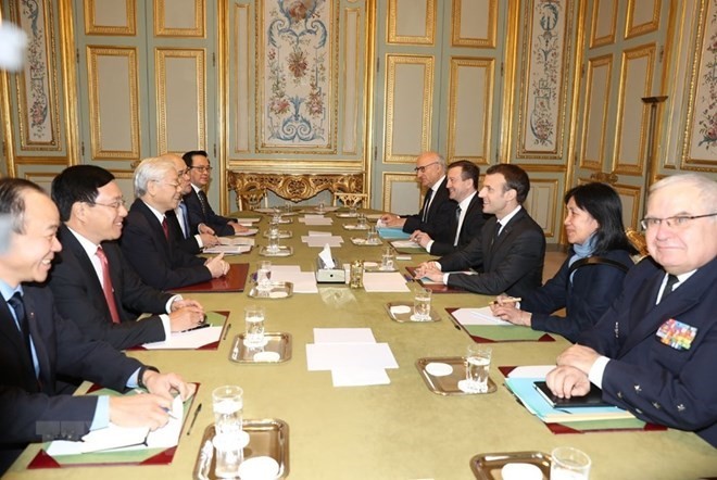 Vietnamese Party chief holds talks with French President - ảnh 1
