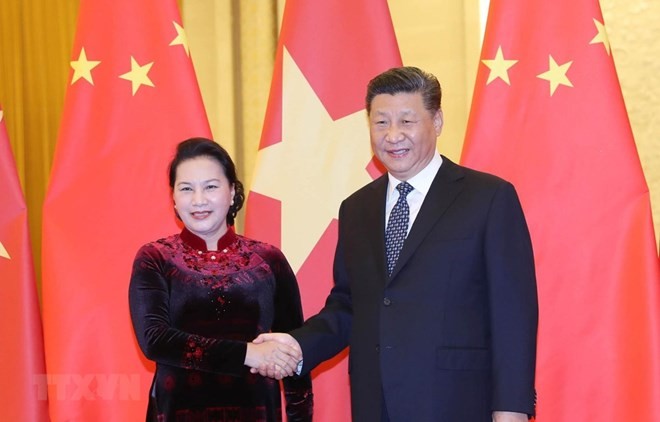 Vietnamese NA Chairwoman meets top Chinese Party and State leader - ảnh 1