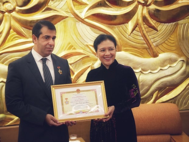 Azerbaijan ambassador honored for fostering ties - ảnh 1