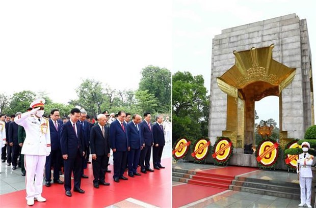Party, State leaders pay homage to President Ho Chi Minh on birth anniversary - ảnh 2
