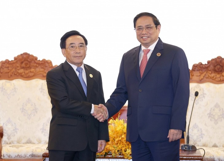 Vietnamese, Lao PMs hold talks in Phnom Penh - ảnh 1