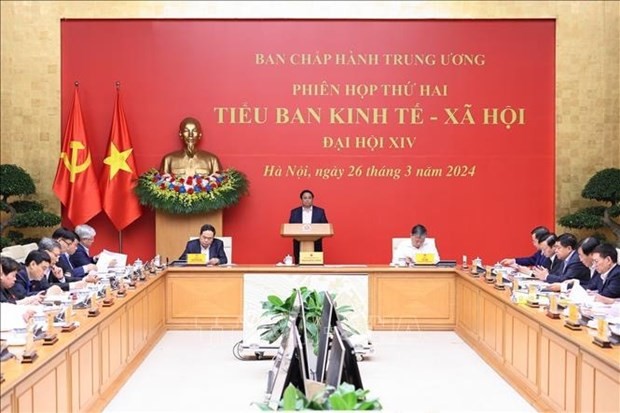 PM chairs 2nd meeting of 14th National Party Congress’s socio-economic subcommittee - ảnh 1