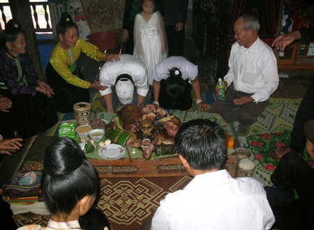 El ritual de casamiento de los Thái. - ảnh 2
