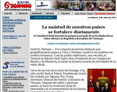 Prensa cubana destaca detalles de la visita a Vietnam de su Presidente - ảnh 1